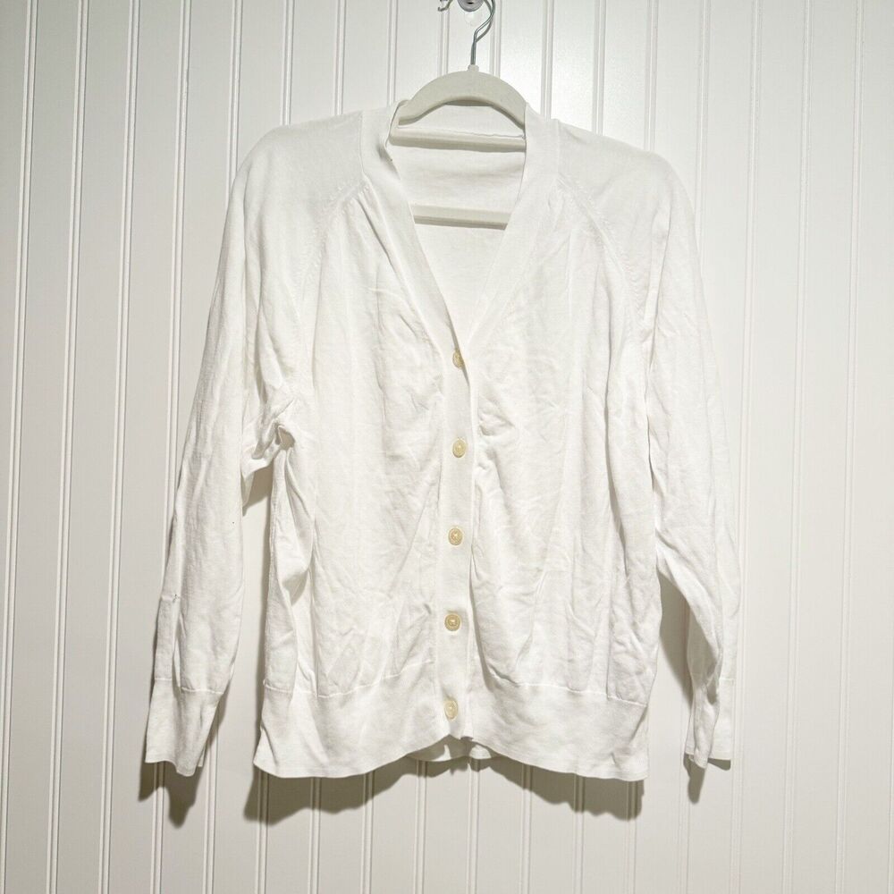 Muji White Cotton Cardigan Size XL